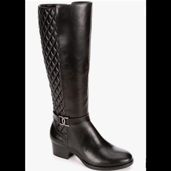 Women's Zip Up Tall Riding Boot Black - Picture 8 of 8